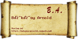 Békésy Arnold névjegykártya