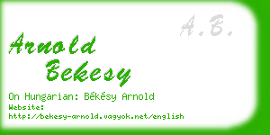arnold bekesy business card
