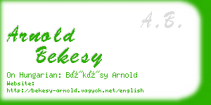 arnold bekesy business card